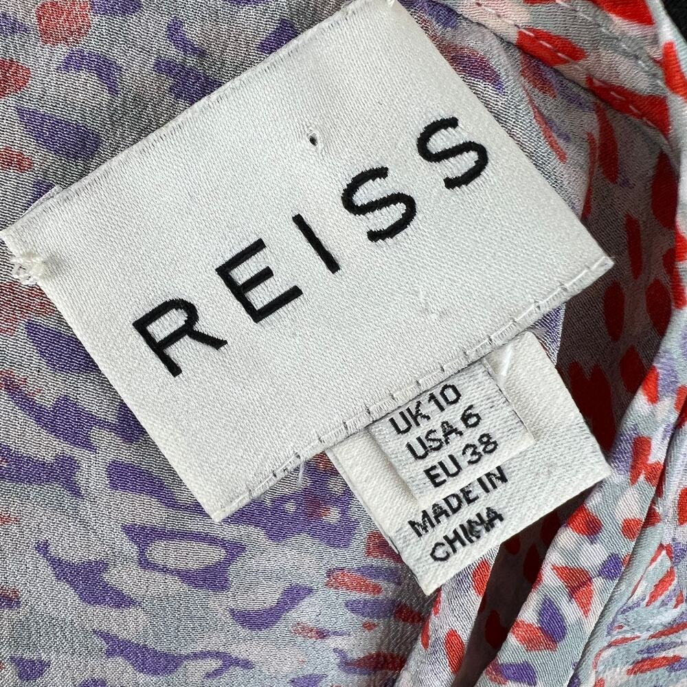 Reiss Purple Red Printed Button-Down Long Sleeve … - image 5